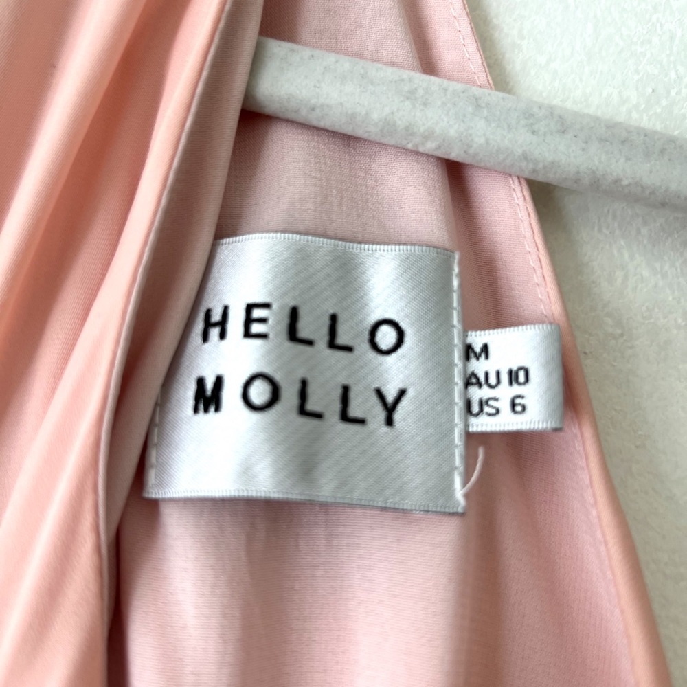 Elegant pink satin dress w/neck tie - Picture 6 of 6